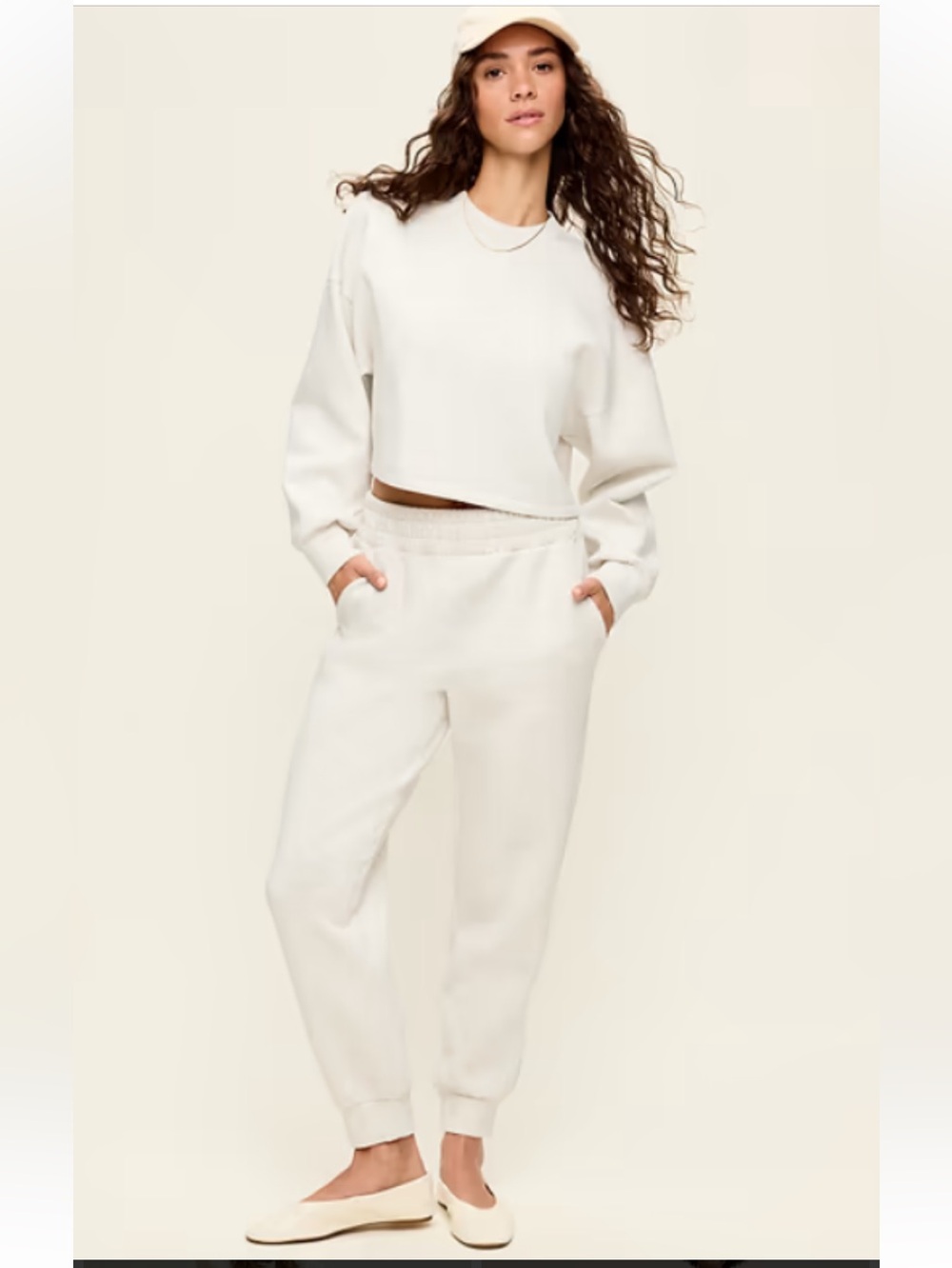 Colsie Lounge Sweatshirt and joggers cream comfy loungewear See size!